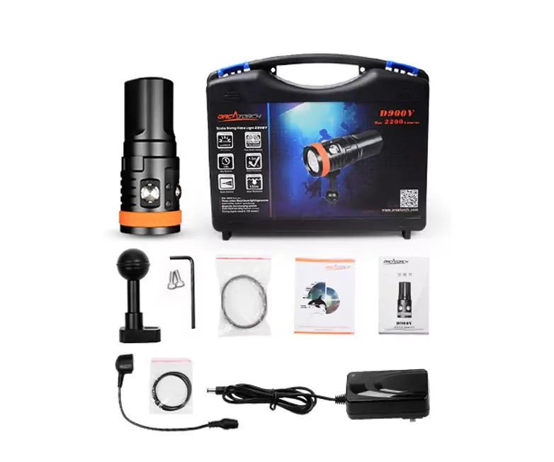 OrcaTorch D900V Video duiklamp